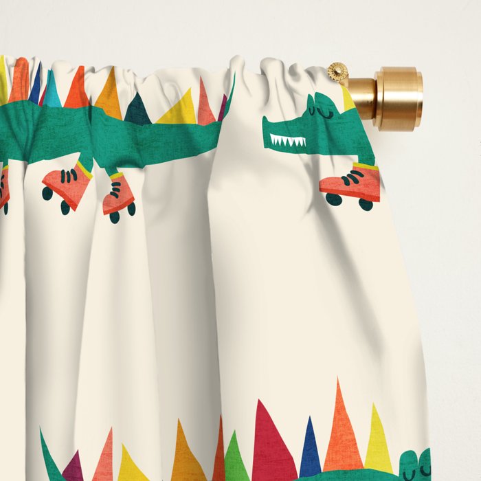 Crocodile on Roller Skates Window Curtain Gallery Image 2