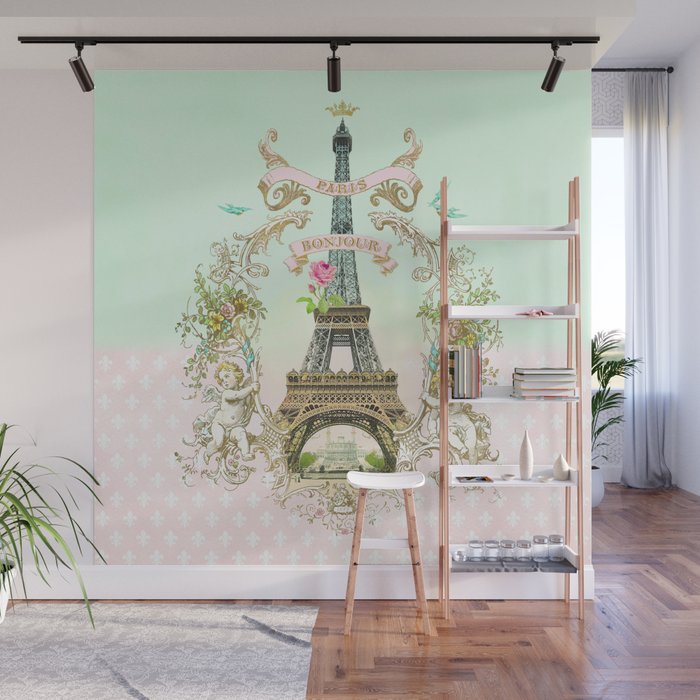 Bonjour Paris Wall Mural Gallery Image 1