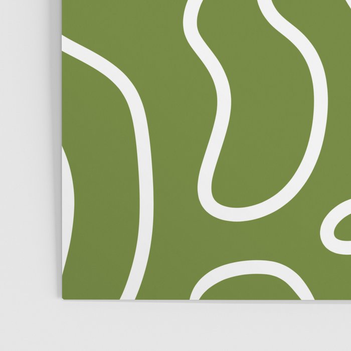 Squiggle Maze Minimalist Abstract Pattern Olive Moss Green Poster Gallery Image 3