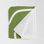 Squiggle Maze Minimalist Abstract Pattern Olive Moss Green Throw Blanket Gallery Image 3