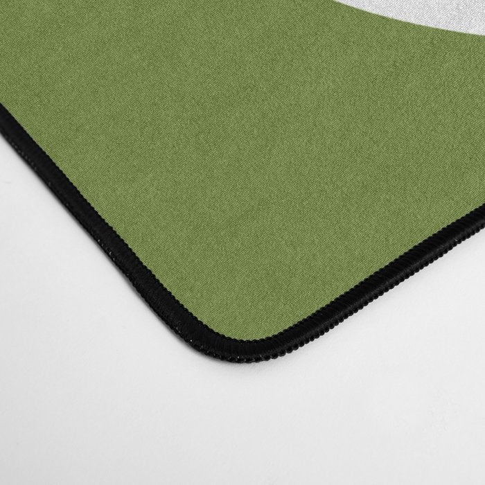 Squiggle Maze Minimalist Abstract Pattern Olive Moss Green Desk Mat Gallery Image 4
