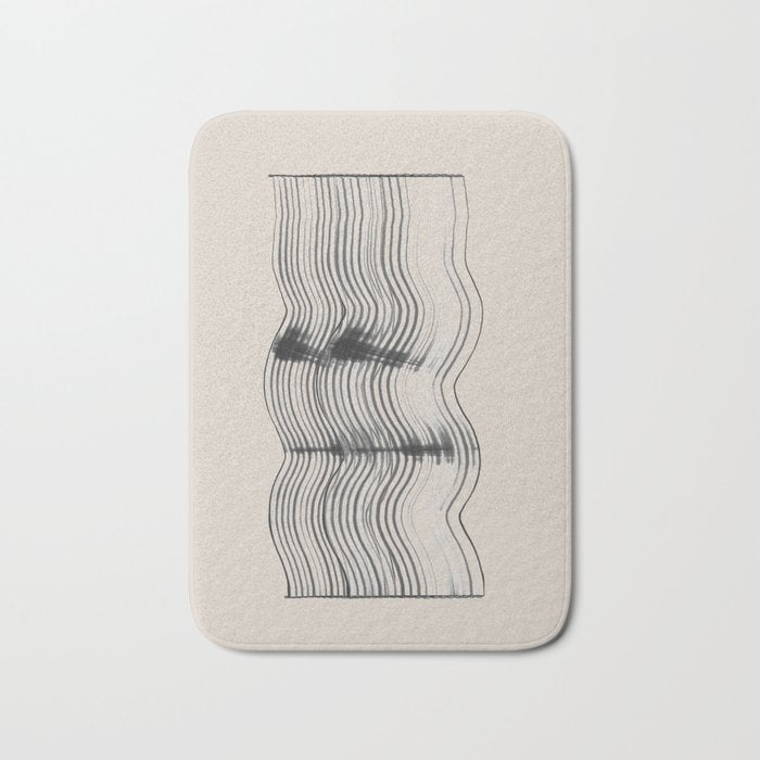 Neutral Minimal Graphic Bath Mat Gallery Image 1