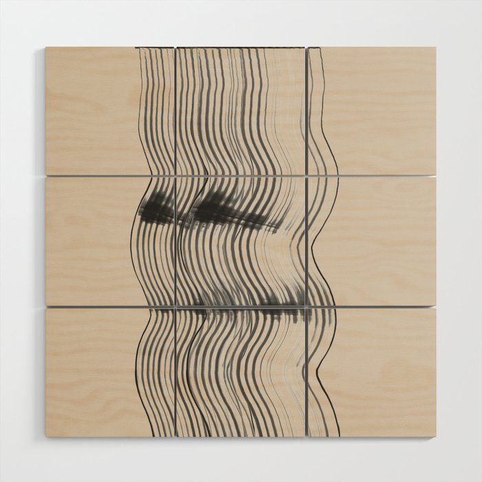 Neutral Minimal Graphic Wood Wall Art Gallery Image 1