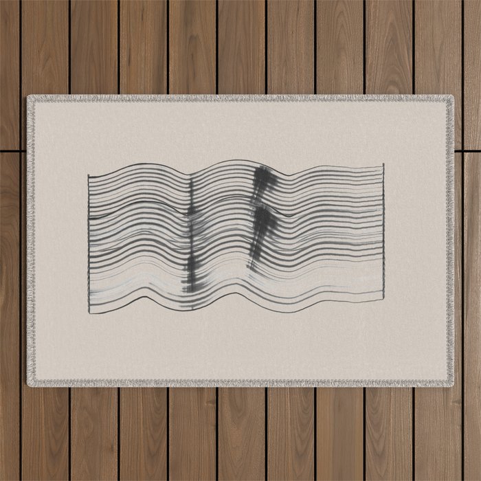 Neutral Minimal Graphic Outdoor Rug Gallery Image 1