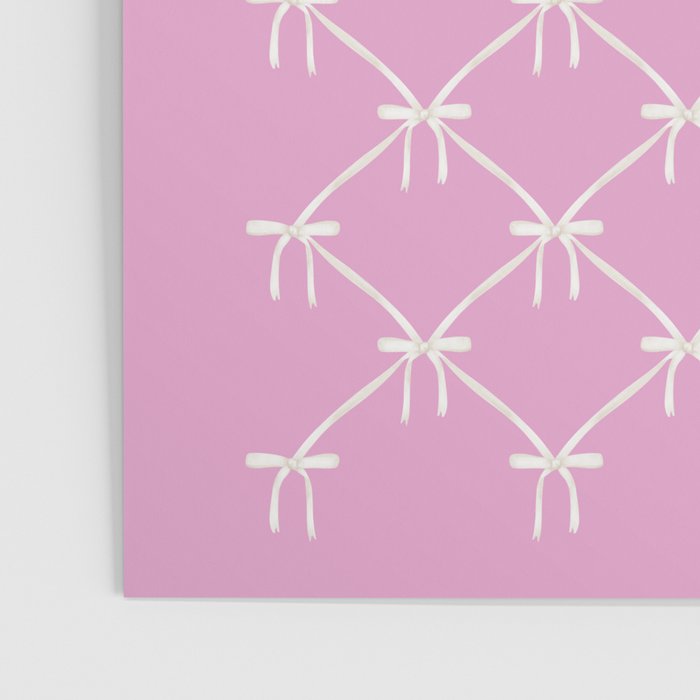 Bows & Ribbons Pattern LIII Y2K Fuchsia Pink Poster Gallery Image 3
