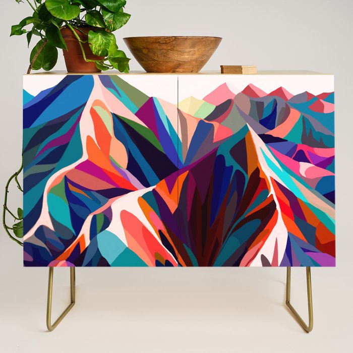 Mountains sunset warm Credenza Gallery Image 1