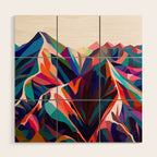 Mountains sunset warm Wood Wall Art Gallery Image 1