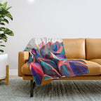 Mountains sunset warm Throw Blanket Gallery Image 1