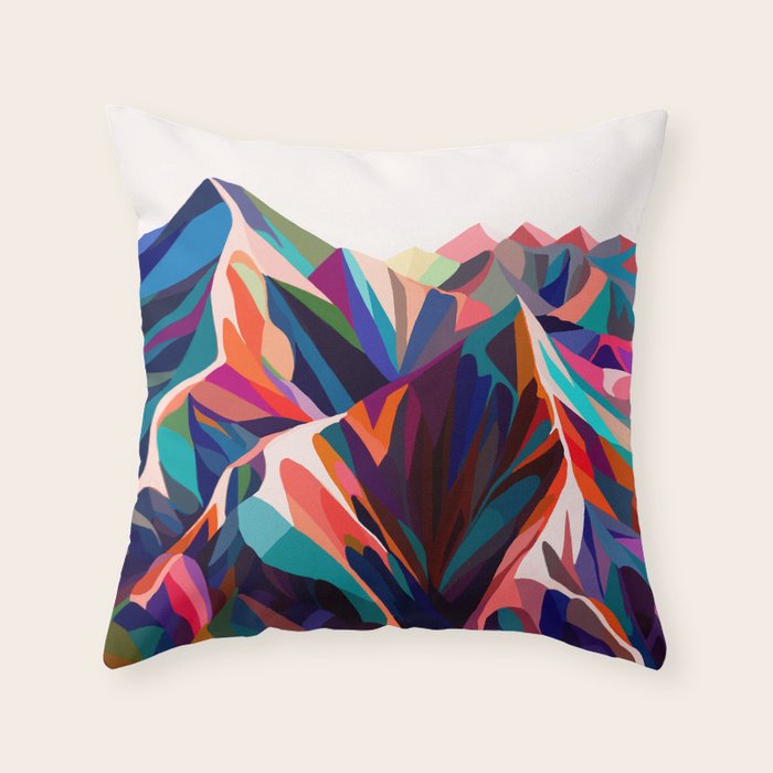 Mountains sunset warm Throw Pillow Gallery Image 1