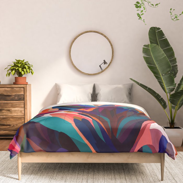 Mountains sunset warm Comforter Gallery Image 3