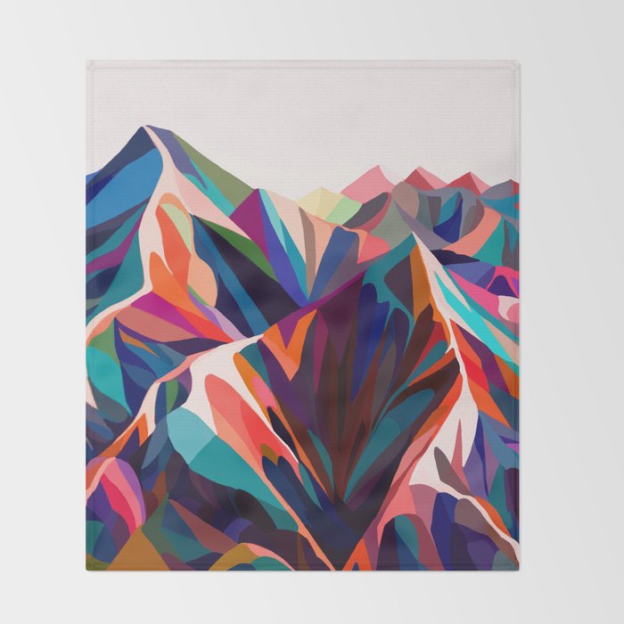 Mountains sunset warm Throw Blanket Gallery Image 2