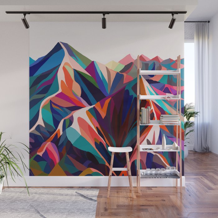 Mountains sunset warm Wall Mural Gallery Image 1