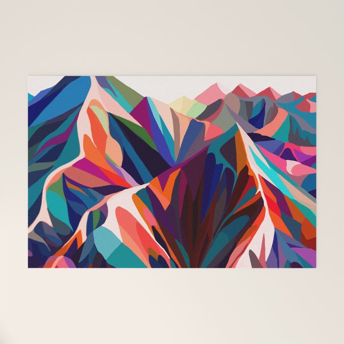 Mountains sunset warm Welcome Mat Gallery Image 1