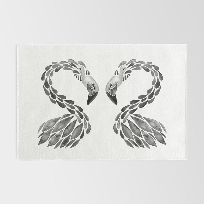 Miami Flamingo - Black Ink Rug Gallery Image 2