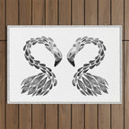 Miami Flamingo - Black Ink Outdoor Rug Gallery Image 1