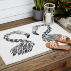 Miami Flamingo - Black Ink Outdoor Rug Gallery Image 2