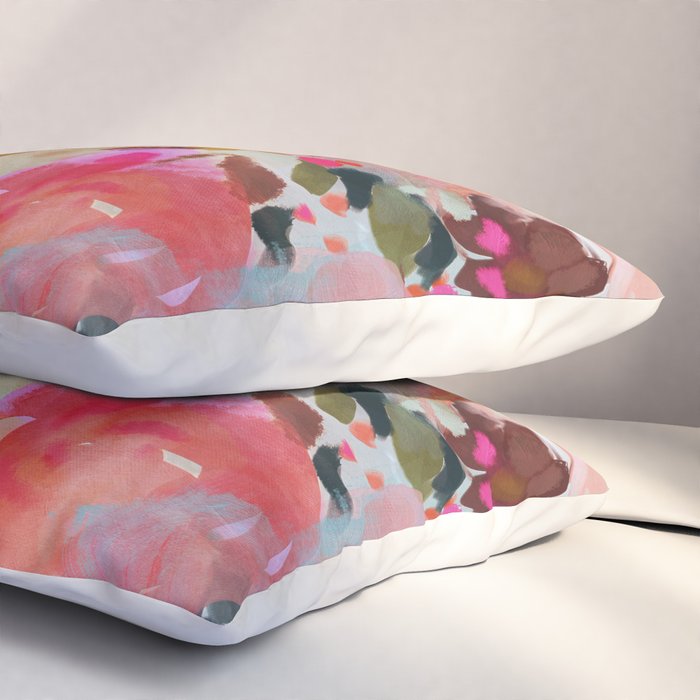 floral bloom abstract painting Pillow Sham Gallery Image 3