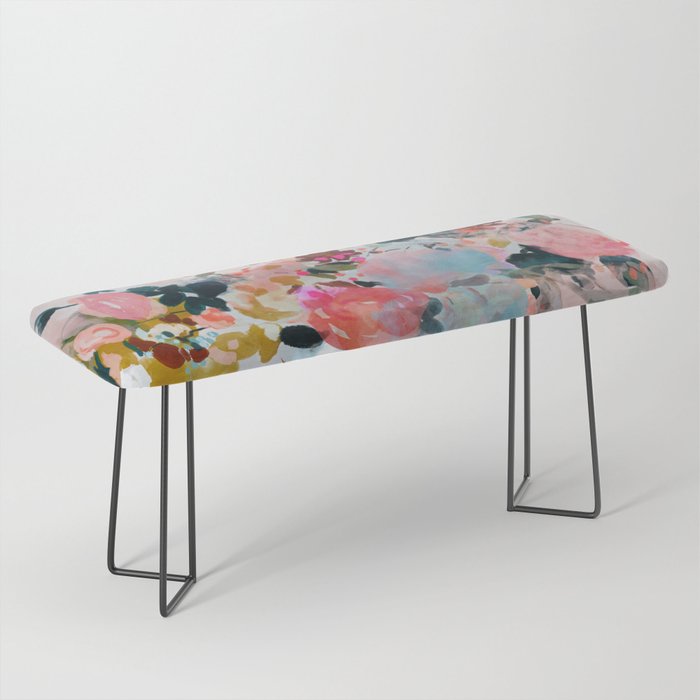floral bloom abstract painting Bench Gallery Image 1