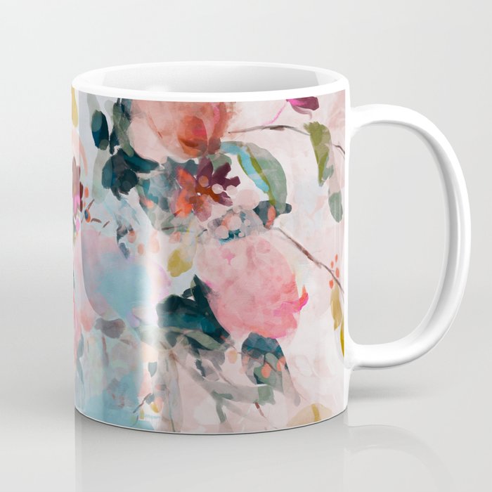 floral bloom abstract painting Coffee Mug Gallery Image 1