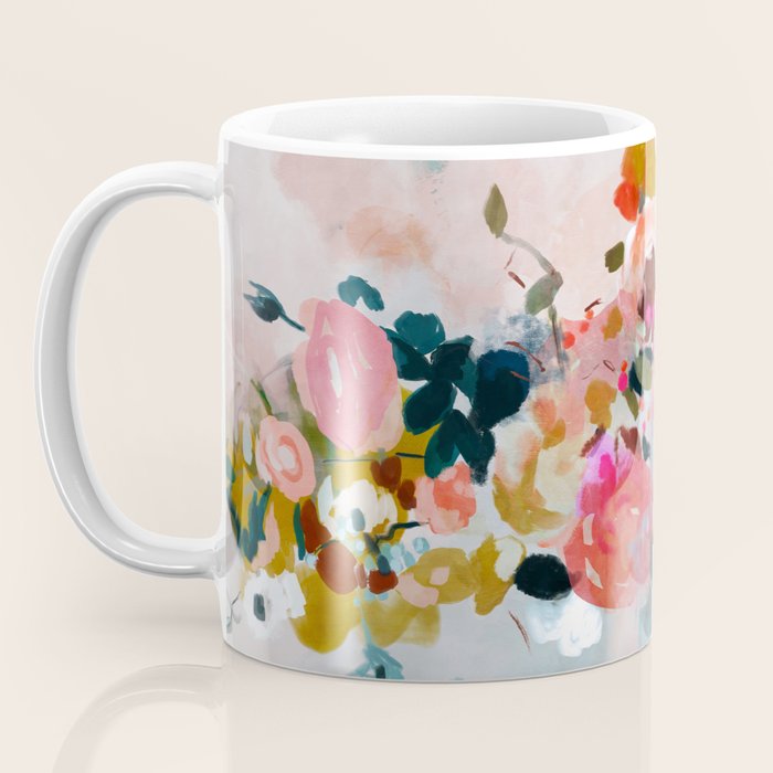 floral bloom abstract painting Coffee Mug Gallery Image 3