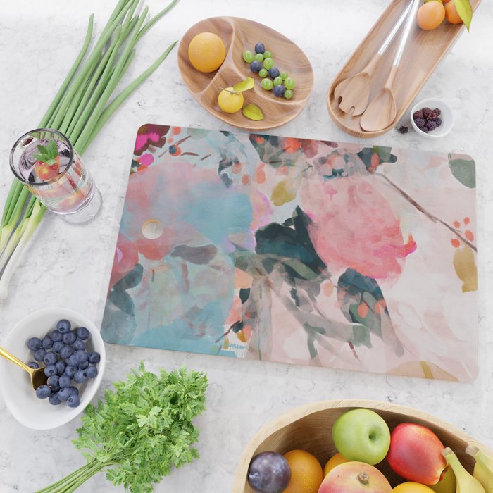 floral bloom abstract painting Cutting Board Gallery Image 2