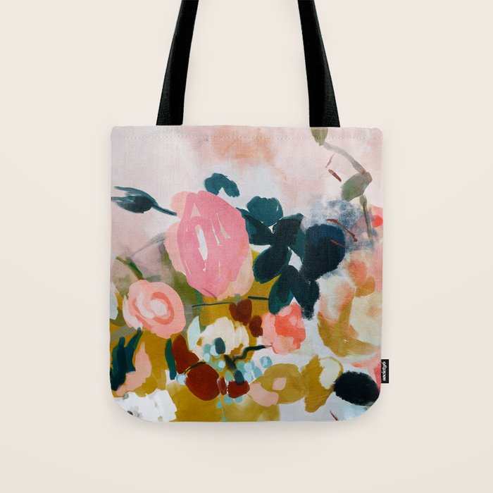 floral bloom abstract painting Tote Bag Gallery Image 1