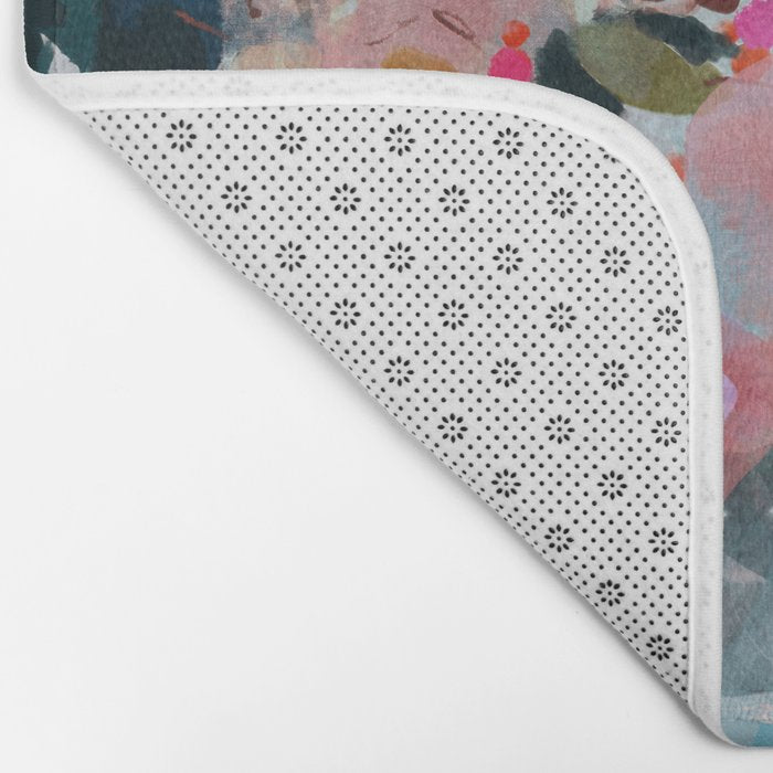 floral bloom abstract painting Bath Mat Gallery Image 2
