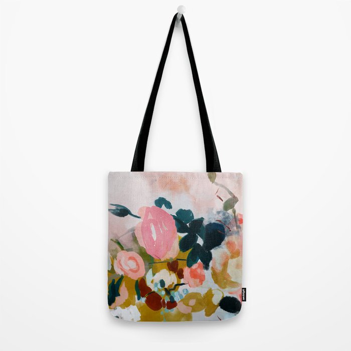 floral bloom abstract painting Tote Bag Gallery Image 2