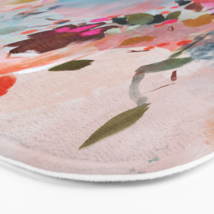 floral bloom abstract painting Bath Mat Gallery Image 3