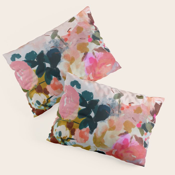 floral bloom abstract painting Pillow Sham Gallery Image 3