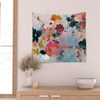 floral bloom abstract painting Wall Tapestry Gallery Image 2
