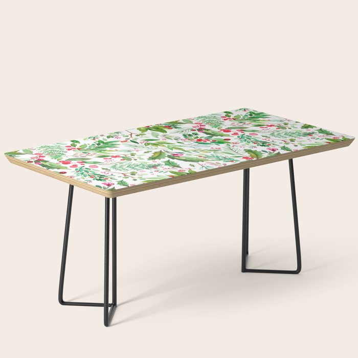 Holiday Christmas Winter Nature Botanical Leaves Green Coffee Table Gallery Image 1