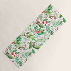 Holiday Christmas Winter Nature Botanical Leaves Green Yoga Mat Gallery Image 1
