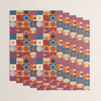 Retro Geo Textile Mid Century Pattern Wrapping Paper Gallery Image 3