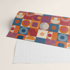 Retro Geo Textile Mid Century Pattern Wrapping Paper Gallery Image 2