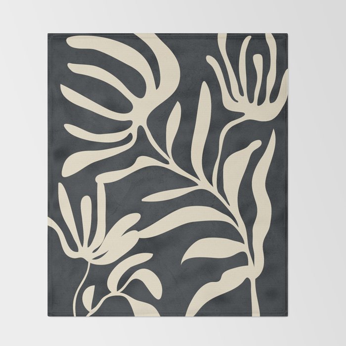 Minimal Abstract Art Plant 1 Throw Blanket Gallery Image 2