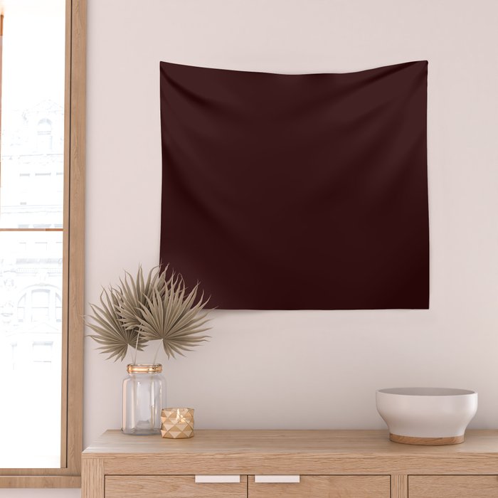 Dark Maroon Broown Solid Color Plain Earth Tone Modern Abstract  Wall Tapestry Gallery Image 2