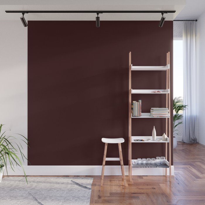 Dark Maroon Broown Solid Color Plain Earth Tone Modern Abstract  Wall Mural Gallery Image 1