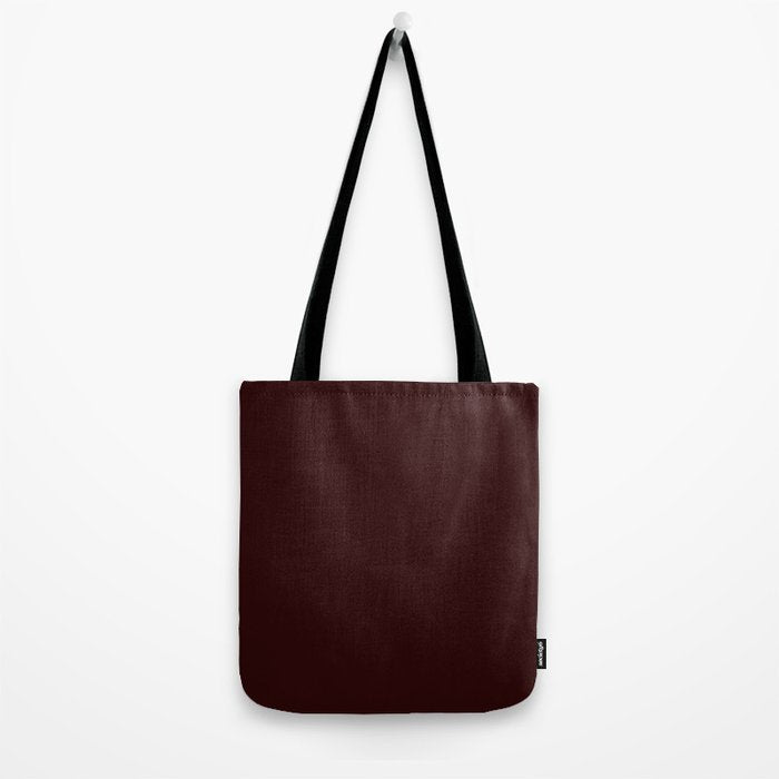 Dark Maroon Broown Solid Color Plain Earth Tone Modern Abstract  Tote Bag Gallery Image 2