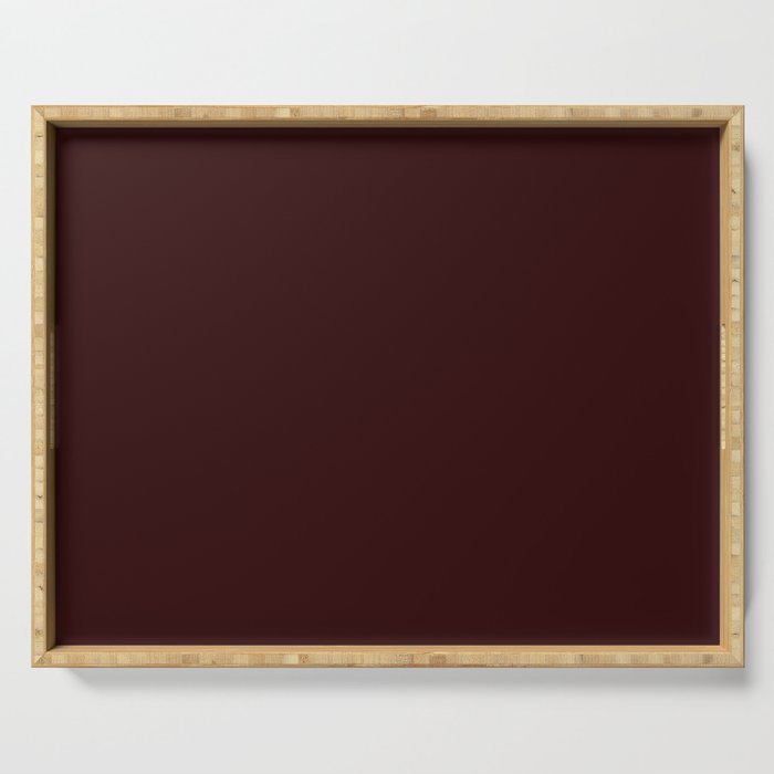 Dark Maroon Broown Solid Color Plain Earth Tone Modern Abstract  Serving Tray Gallery Image 1