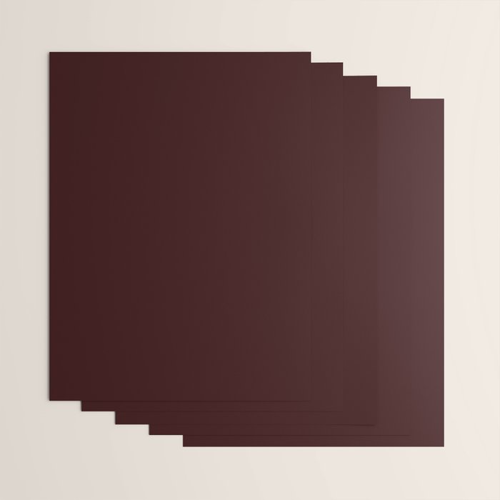 Dark Maroon Broown Solid Color Plain Earth Tone Modern Abstract  Wrapping Paper Gallery Image 3