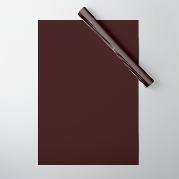 Dark Maroon Broown Solid Color Plain Earth Tone Modern Abstract  Wrapping Paper Gallery Image 1