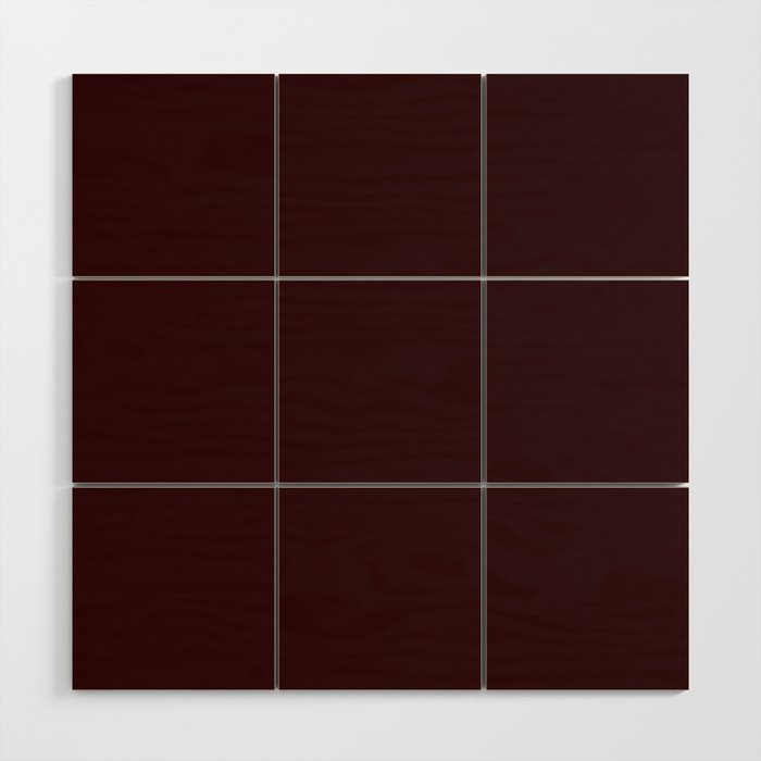 Dark Maroon Broown Solid Color Plain Earth Tone Modern Abstract  Wood Wall Art Gallery Image 1