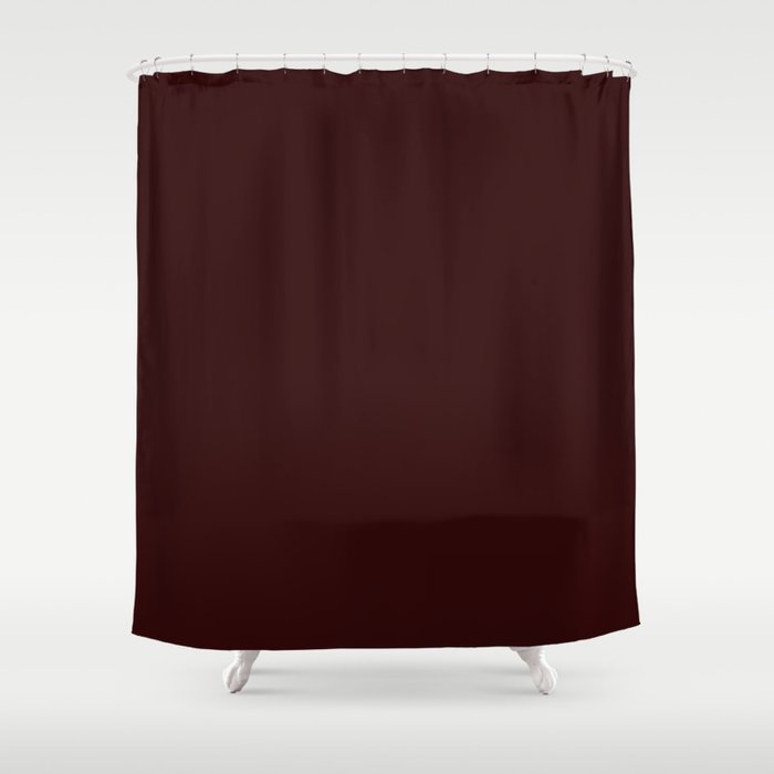 Dark Maroon Broown Solid Color Plain Earth Tone Modern Abstract  Shower Curtain Gallery Image 1