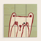 No peeking polar bear Wood Wall Art Gallery Image 1