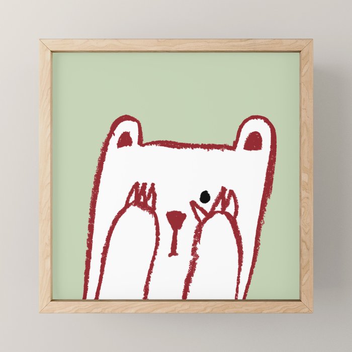 No peeking polar bear Mini Art Print Gallery Image 1