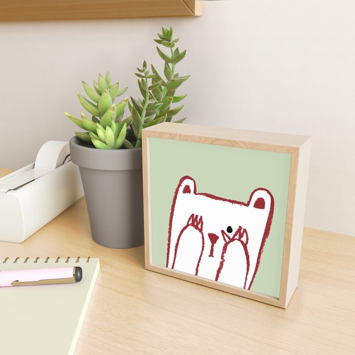 No peeking polar bear Mini Art Print Gallery Image 2