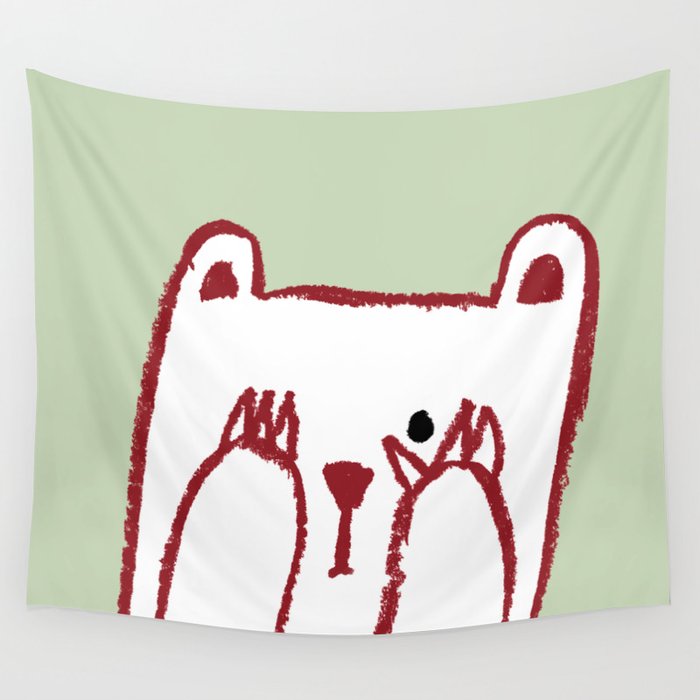 No peeking polar bear Wall Tapestry Gallery Image 4
