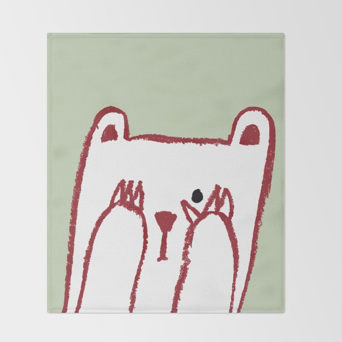 No peeking polar bear Throw Blanket Gallery Image 2