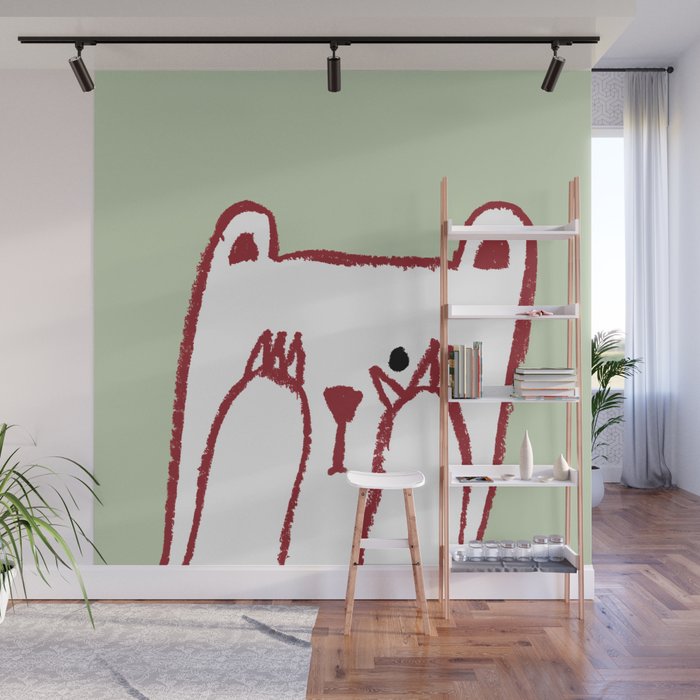 No peeking polar bear Wall Mural Gallery Image 1